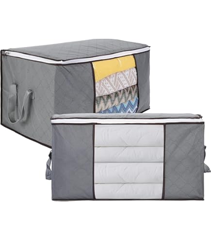 Scatole Per Vestiti Lifewit 35L | 3 Pezzi Pieghevoli, Grigio, Per Armadio O Traslochi - Foto 13