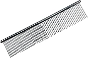 HOUND & YARD Dog Comb For Grooming Professional Stainless Steel Metal Dog Cockapoo Pet Cat Grooming 7.5" Comb Rake Brush Tool For Long Haired Dogs