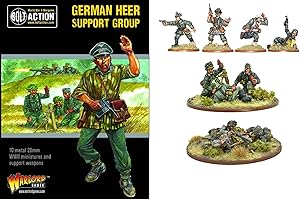 Warlord Games Grupo de apoyo alemán Heer – Miniaturas de metal a escala de 28 mm para acción de pernos Miniaturas altamente detalladas de la Segunda Guerra Mundial para juegos de guerra de mesa