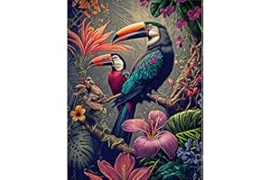 EOBROMD Oiseau Diamond Painting, Broderie Diamant Painting Kit Complet Animaux, Calao Peinture Diamant Artisanat Strass Point de Croix Painting pour Adultes Enfants, Décoration Intérieur 30x40cm