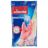 Vileda 149212 Candy Pink Sensitive Eldiven,%100 Doğal Lateks, M