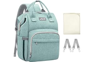 Viedouce Borsa per Pannolini Zaino Fasciatoio, Zaino Mamma, Borsa Cambio da Viaggio, Impermeabile Resistente Ai Graffi Stoffa Oxford Grande Capacità Borsa, con 2 Ganci di passeggino