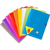 Clairefontaine 293751AMZC &ndash; Pack of 9 Mimesys Stapled Notebooks &ndash; 17 x 22 cm &ndash; 48 Large Square Pages &ndash; White Squared Paper 90