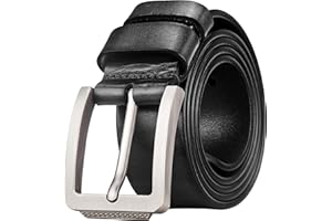 Tolumo Mens Belt Thick Full Grain Leather Belts 1.5" Wide Great for Casual Jeans Dress Work, Adjustable Classic Belt Trim to Fit