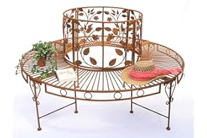 DanDiBo Banco redondo de metal Banco 100112 Banco de árbol Asiento Banco de jardín D-140 cm H-84 cm
