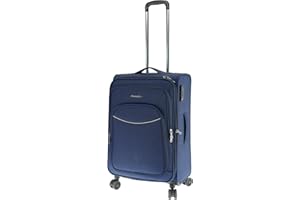 METZELDER Valise Souple Basic S Gros Volume Garantie 1 an (Bleu (Blue), M - Medium - 79/93L - 67x42x28 3,4kg)