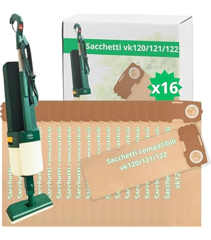 SACCHETTI FOLLETTO VK 120 VK 121 VK 122 16pz 20 PROFUMI SCOPA CON RUOTE - Foto 8