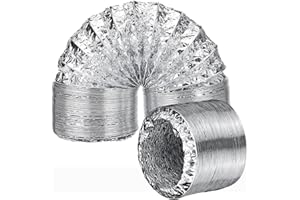 AZITICY Aluminium Lüftungsschlauch Aluflexrohr 125mm Alu-Flexschlauch Luftschlauch Alurohr Abluft für Klimaanlagen, Wäschetrockner, Abzugshaube Trocknerzubehör (ø125mm*2m)