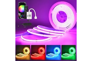SUBOSI Wifi 10 m inteligentna taśma LED COB RGB LED Strip łańcuch świetlny 576 LED/M 5760 diod LED 24 V ściemniana listwa świetlna współpracuje z Alexa/Google Home Assistant, zestaw świateł LED z możliwością