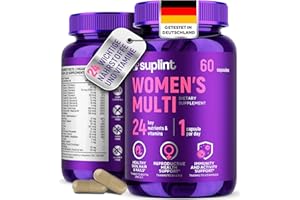 ‎SUPLINT Multivitamin & Mineralien Kapseln hochdosiert für Frauen – A-Z Komplex mit Vitamin B6, Eisen, Zink & Vitex – 60 Kapseln – Premium Multivitamin – All-in-One Vitamine für Frauen