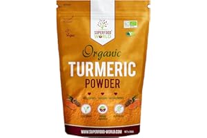 SUPERFOOD WORLD Organic Turmeric Powder | Pure and Potent Anti Inflammatory and Antioxidant Turmeric Powder Superfood with Natural Curcumin | Perfect for Cooking, Smoothies & Golden Milk | Vegan Friendly 300g