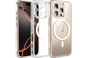 ivoler Magnetyczna obudowa do iPhone 16 Pro Max, kompatybilna z MagSafe, [odporna na żółknięcie], wojskowa ochrona przed wstrząsami, przezroczysta obudowa HD, przezroczysta tylna obudowa, odporna na
