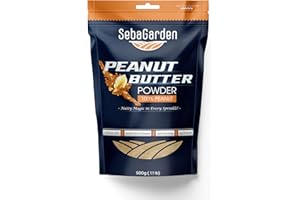 Seba Garden Pure Peanut Butter Powder, 500g Defatted, 87% Less Fat,Healthy, Plant Based,Vegan Protein, Non-GMO, Certified Gluten Free and Vegan, Keto Friendly