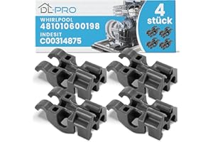 DL-pro Geschirrspüler Unterkorbhalterung 4 Stück für Whirlpool 481010600198 Indesit C00314875 klappbar robust für Teller Klappstacheln Stachelreihe in Spülmaschinenkorb