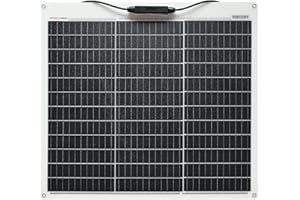 enjoy solar® Panneau Solaire Semi-flexible Monocristallin 50W 12V ETFE, Cellules Solaires PERC 182 * 182mm avec 10 Busbars - Idéal pour Camping-car, Installation de Balcon, Abri de Jardin, Bateau