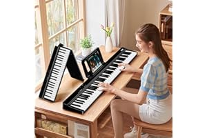 TERENCE Piano Numérique 88 Touches, Piano Portable avec Clavier semi - pondéré, avec Enregistrement et Support Bluetooth, avec Pédale et Haut-parleur à 4 unités, Choix Préféré pour les Débutants noir