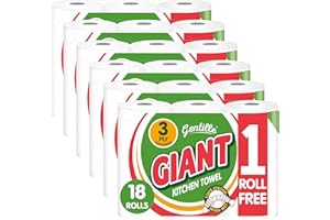 Gentille Giant 3 Ply Thickness Paper Towel | Extra Strong, Absorbent, Tough, Durable Kitchen Roll | Multipurpose Bulk Pack (18)