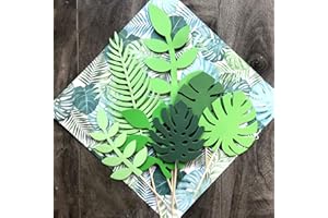 JeVenis 7 PCS foglie tropicali cake topper tropical wedding cake topper verde foglia di palma cake topper per giungla tema festa di compleanno decor safari decor