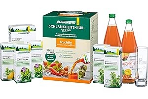 ‎SCHOENENBERGER Schoenenberger - Schlankheits-Kur Fruchtig - 1 Set mit Möhre-Apfel-Mango-Mix, plus Artischockensaft, Brennnesselsaft, Kartoffelsaft - gesundes Ernährungskonzept zum Abnehmen - Kur für 10 Tage - bio