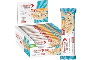 Premier Protein Soft Crunch Bar 40% Protein Coco-Almond 12x40g - Haute teneur en protéines + Hydrates de carbone réduits + Sans huile de palme