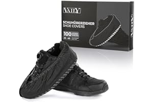 Vaily Cubrezapatos negros – 100 unidades (50 pares), resistentes y antideslizantes