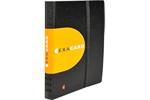 ‎EXACOMPTA Exacompta 75034E Visitenkartenbuch Exacard in Schwarz mit herausnehmbaren Folien / Kartenetui mit Register / Kartenmappe für 120 Visitenkarten (20 x 14,5 cm)