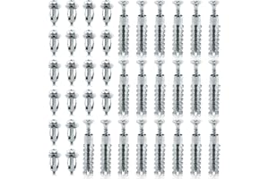 L&W LUCK Chevilles à Cavité,20 Pièces-M4/M5/M6 Chevilles et Vis de Porte Creuses,Écrous à Pétale pour Revêtement en Aluminium,Tuyaux en Tôle D'acier,Tôle de fer,Parois Fines (M4x20mm)