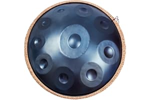 ANTETOK Harmonic Handpan Drum in 22 Cali 10 Notatek - D Kluczowy, Stalowy Bęben Język, Percussion Ręczny Pan z Miękką Torbą na Dłonie, 2 Młotki, 1 Ręczny Stojak(Niebieski Ciemny)