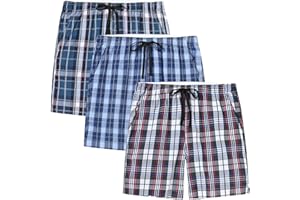 MoFiz Pantaloni Corti Pigiama Bambino Ragazzo Cotone Pantaloncini Shorts a Quadretti con Tasche 7-15 Anni