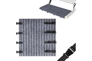 CALENXY Wohnmobil Trittstufen Fußmatte rutschfeste Verstellbare Teppich für Wohnmobil mit Schnallenverschluss Wohnmobil Fußmatten für Trittstufe für 7-10 Tiefe Wohnmobiltrittstufen Camping Trittstufen Matte