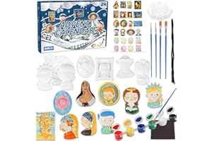 Aitsite Calendario Avvento 2024 Bimbi, Pittura Bambini Calendario Avvento, 24 Pezzi Dipinti di Fama Mondiale, Calendario Avvento per Regali Famiglia e Amici