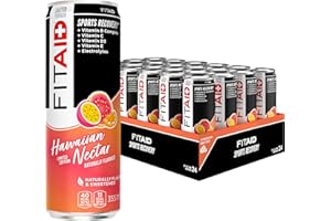 LIFEAID FITAID Post Workout Recovery Drink, Hawaiian Nectar, Passion Fruit, Orange & Guava, BCAAs, Electrolytes, Paleo, Vegan & Gluten-Free, 12 Fl Oz (Pack of 24)