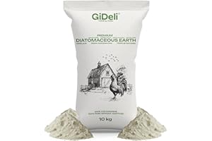 GiDeli Diatomea per polli terriccio in polvere pura non calcinata contro l'acaro rosso dell'uccello 10 kg