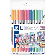 Set Di 24 Penne Colorate A Doppia Punta - Punta Pennello (1-4mm) E Punta Fine (0,4mm) Per Disegno E Calligrafia