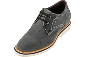 CALTO - Y42023-2.8 Inches Taller - Height Increasing Elevator Shoes - Nubuck Grey/Black Casual Shoes