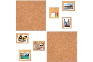 YANJINGHE 2 Piezas Corcho Autoadhesivo, Corchos para Pared Cuadrado, Tablero de Corcho, 30 x 30 cm Autoadhesivo Cuadrado Tablón de Anuncios de Corcho para Oficina, Escuela, Cocina, Decoración Del Hogar