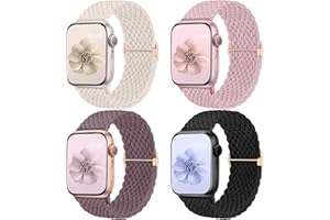 Mastten 4 Pack Bracelets Compatible avec Bracelet Apple Watch 40mm 41mm 38mm 42mm pour Femmes Hommes, Bracelet Sport en Nylon Tressé pour iWatch SE2 SE 10 9 8 7 6 5 4 3 2 1 Ultra