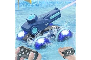 Beauenty Amphibious Remote Control Car Boat, RC Stunt Car with Gesture Sensing, Lights, 4WD, 360° Rotation,Summer Pool Toys - for Kids 6+, Beach and Pool Fun, Idea for Boys and Girls