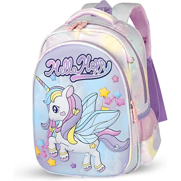Cute Unicorn Crescent Backpack For Girls – Kids School Bookbag With Multiple Pockets, 11.4x5.5x16 Inch - View #3
