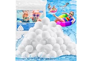 ZHHGOO 700g Balles Filtrantes,Boules de Filtre de Piscine, Réutilisables Balle Filtrante,Média Filtre à Fibres pour Piscine,Nettoyeur de Piscine,Convient à Divers Filtration d'eau