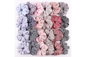 HCIMOOY 24 Pezzi di Capelli Metallici lucidi Scrunchies Fasce per Capelli Elastici Fascette per Capelli Porta coda di Cavallo per Accessori per Capelli per Donne e Ragazze …