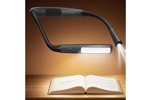 Glocusent Neck Reading Light, 100Hrs Long Lasting Rechargeable Book Light for Reading in Bed, 5 Colors & Stepless Dimming Neck Light, Perfect Gifts for Reading, Knitting, Camping, Repairing