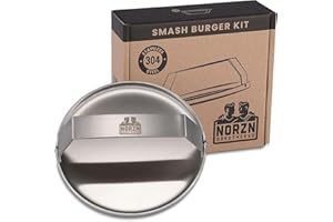 Norzn Brothers® Presse Burger – Presse Steak Haché, Presse Smash Burger, Smash Burger Press, Presse Viande pour Hamburger, Certificat Contact Alimentaire, Acier Inoxydable 304, Garantie 10 Ans