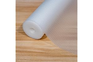 HOME DIRECT Tappetino per cassetti impermeabile Tappetini Non-adesivo EVA Plastica Rotolo per Mensola Cassetto Frigorifero Tavolo Mobile Cucina Lavello Ripiani, Ritagliabili 44cm x 600cm Bianco trasparente
