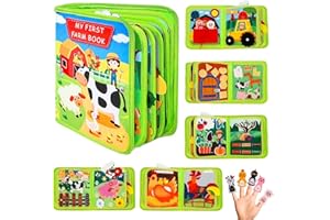 Bacxzomx Libro Montessori 1 año, Busy Board Libro Interactivo, Juguetes Montessori para Niños 1 2 3 años, Paneles Actividades Sensorial Educativo Granja, Regalos Niños Niña