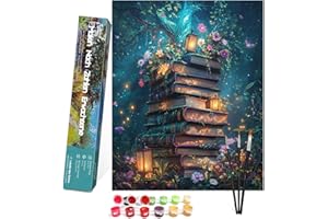 Bougimal Peinture par Numero Adulte Paysage, Sans Cadre inclure Pinceaux et Acryliques Peintures - 40x50 cm, Livres 4