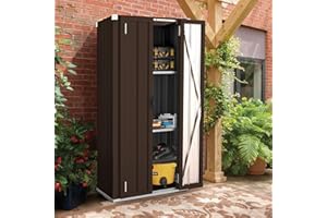 U-MAX Tall Outdoor Garden Storage Cabinet with 3 Adjustable Shelves