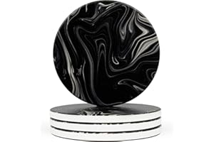 Naivasha Homeware Marble Coasters Set of 4 - Stunning Decorative Coasters in MATTE Finish, Elegant Stone with Cork Bottom - Abstract Marble