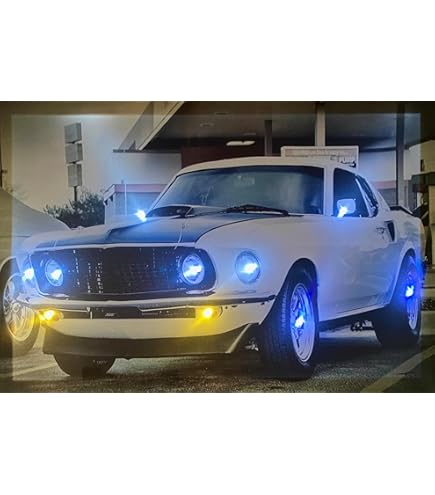 LED Leinwandbild 65x45cm Oldtimer Auto - Batteriebetriebenes Leuchtbild Für Wanddekoration