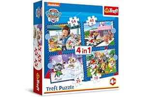 Trefl - Paw Patrol, Affaires de Chiens - Puzzle 4en1, 4 Puzzles, de 35 à 70 Pièces - Différents Niveaux de difficulté, pour Les Enfants à partir de 4 Ans